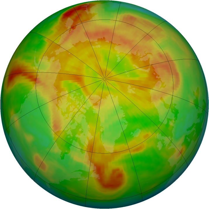 Arctic ozone map for 16 May 1985
